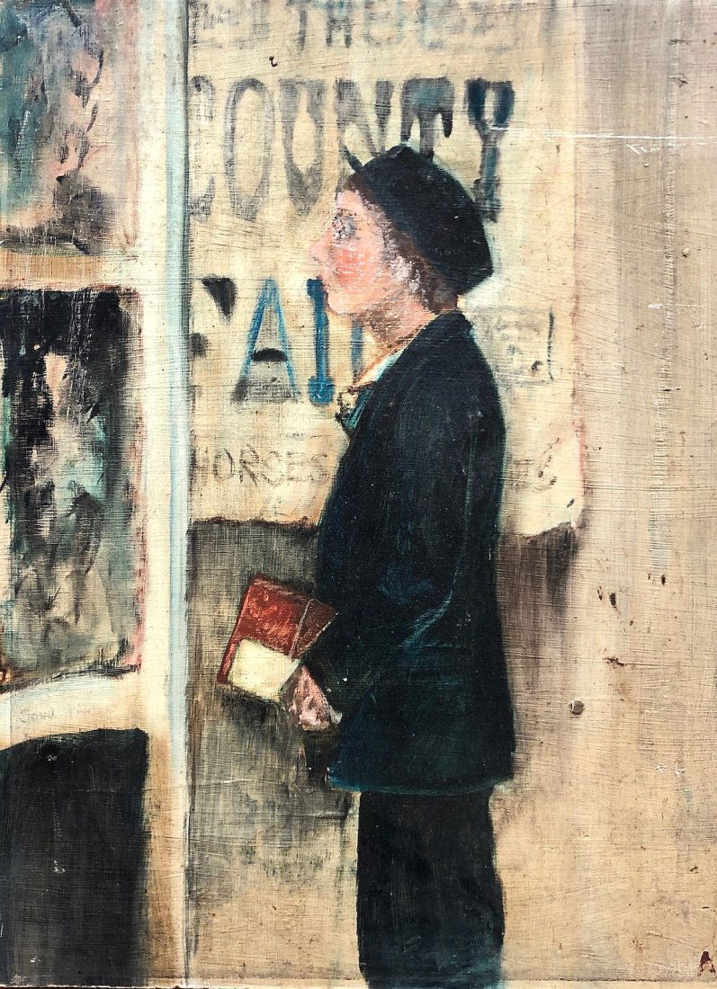 Illegibly Signed WPA  School Boy Scene County Fair (1 of 3)