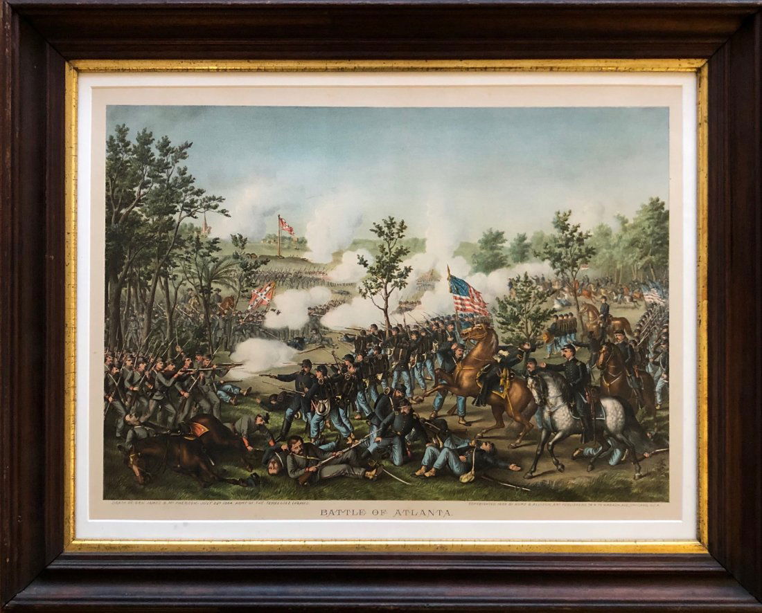 Nicely Framed Battle Of Atlanta Civil War Lithograph (1 of 5)