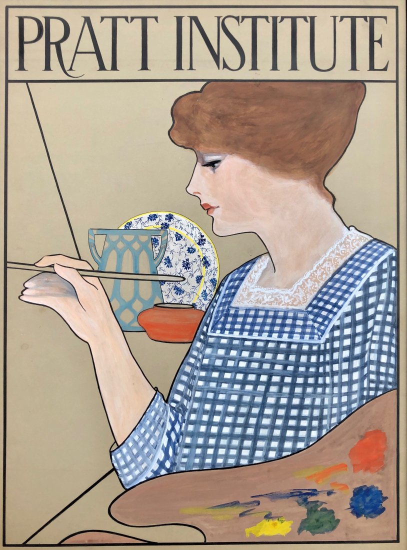 The Pratt Institute NYC Art Deco Illustration Art (1 of 4)