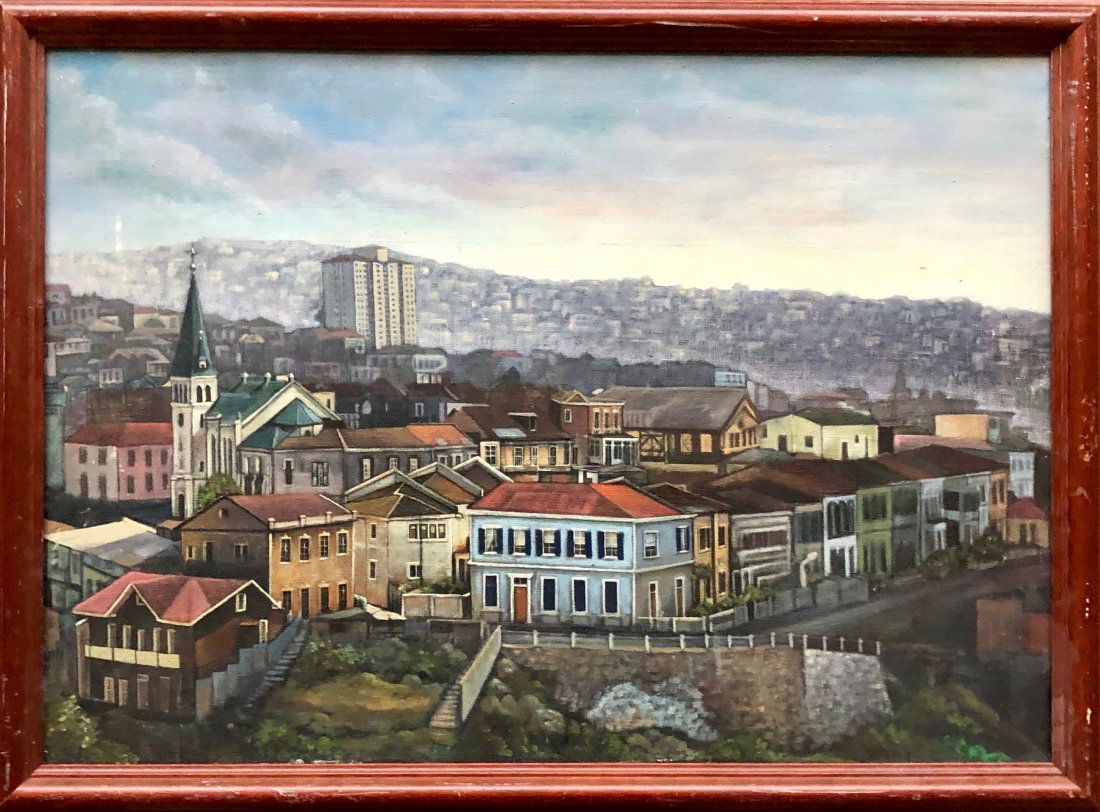 Bogota, Colombia Skyline Cityscape Oil On Canvas (1 of 6)