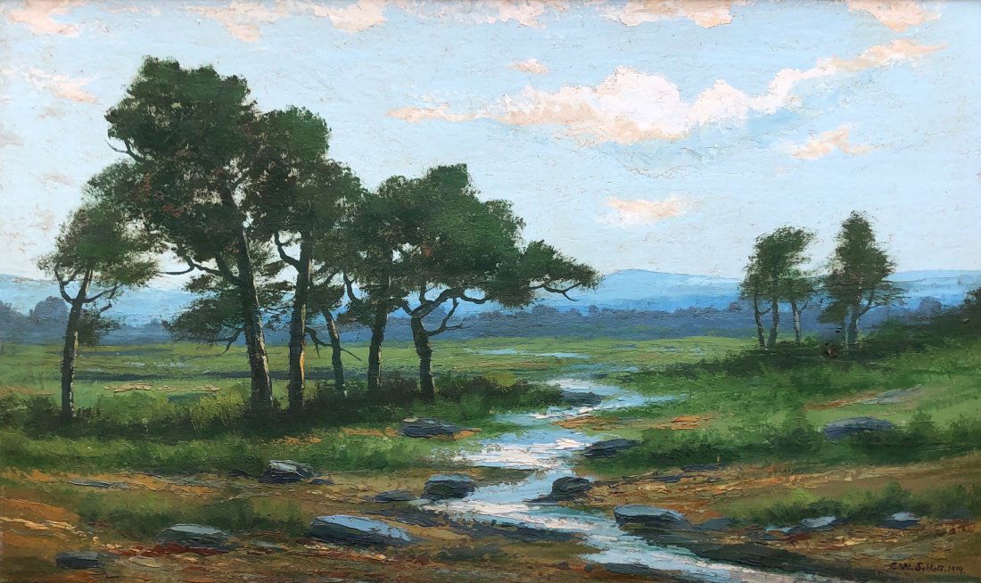C.W. SCHLOTT (20th c, American) Impressionist Landscape (1 of 4)