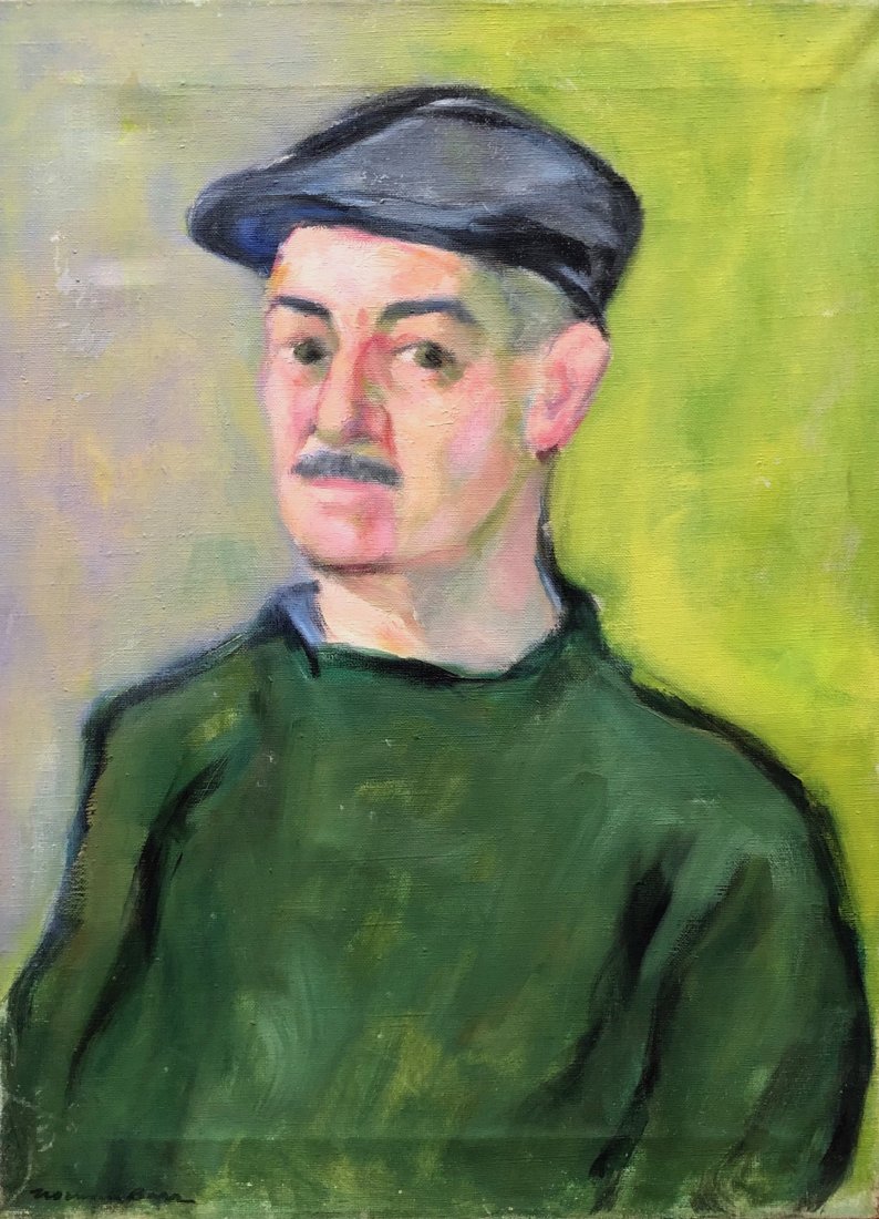 NORMAN BARR (1908-1994, NYC) WPA Artist Portrait (1 of 2)