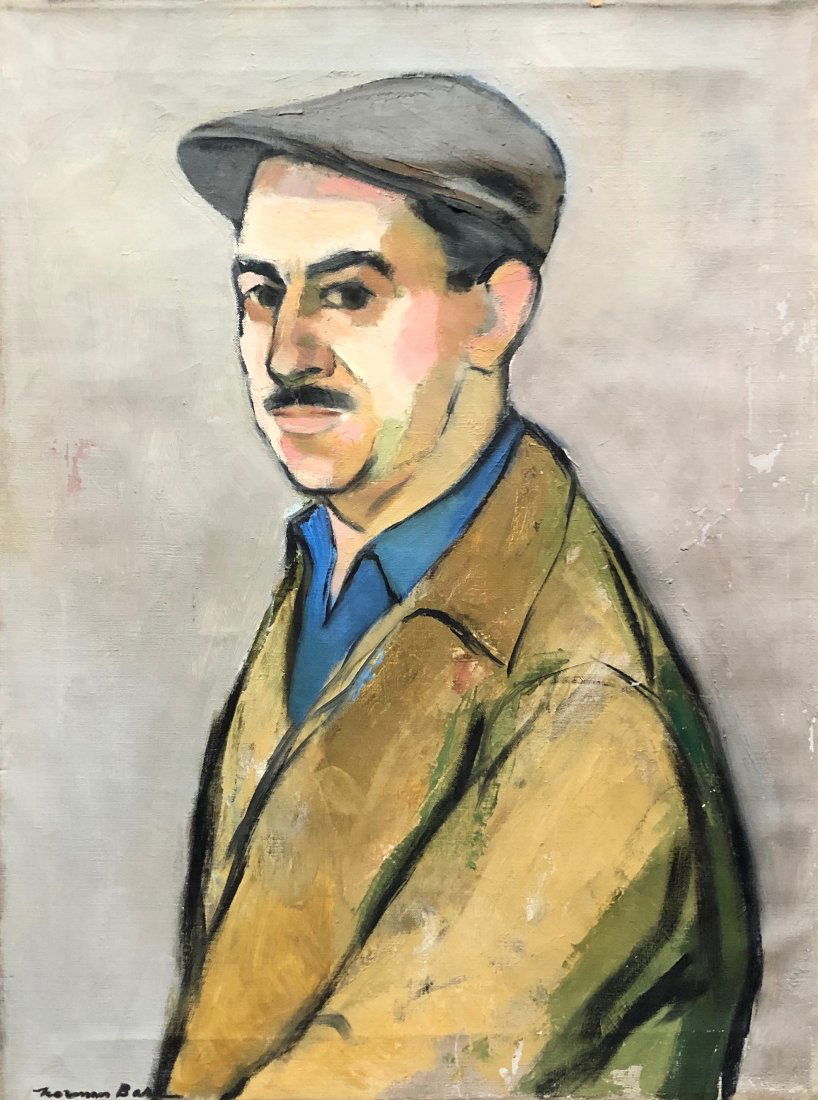 NORMAN BARR (1908-1994, NYC) WPA Artist Portrait (1 of 3)