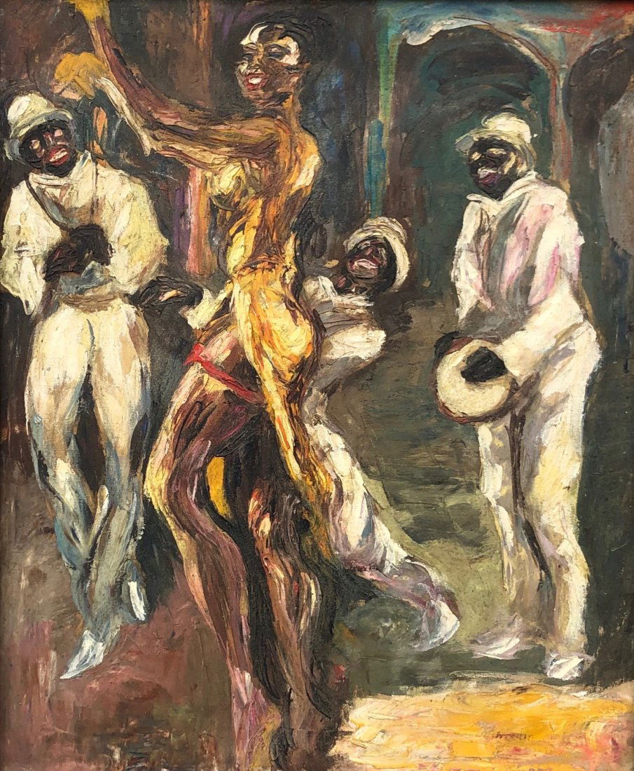 French Modernist Cr. 1940's Minstrel Show Illegible Sig (1 of 4)