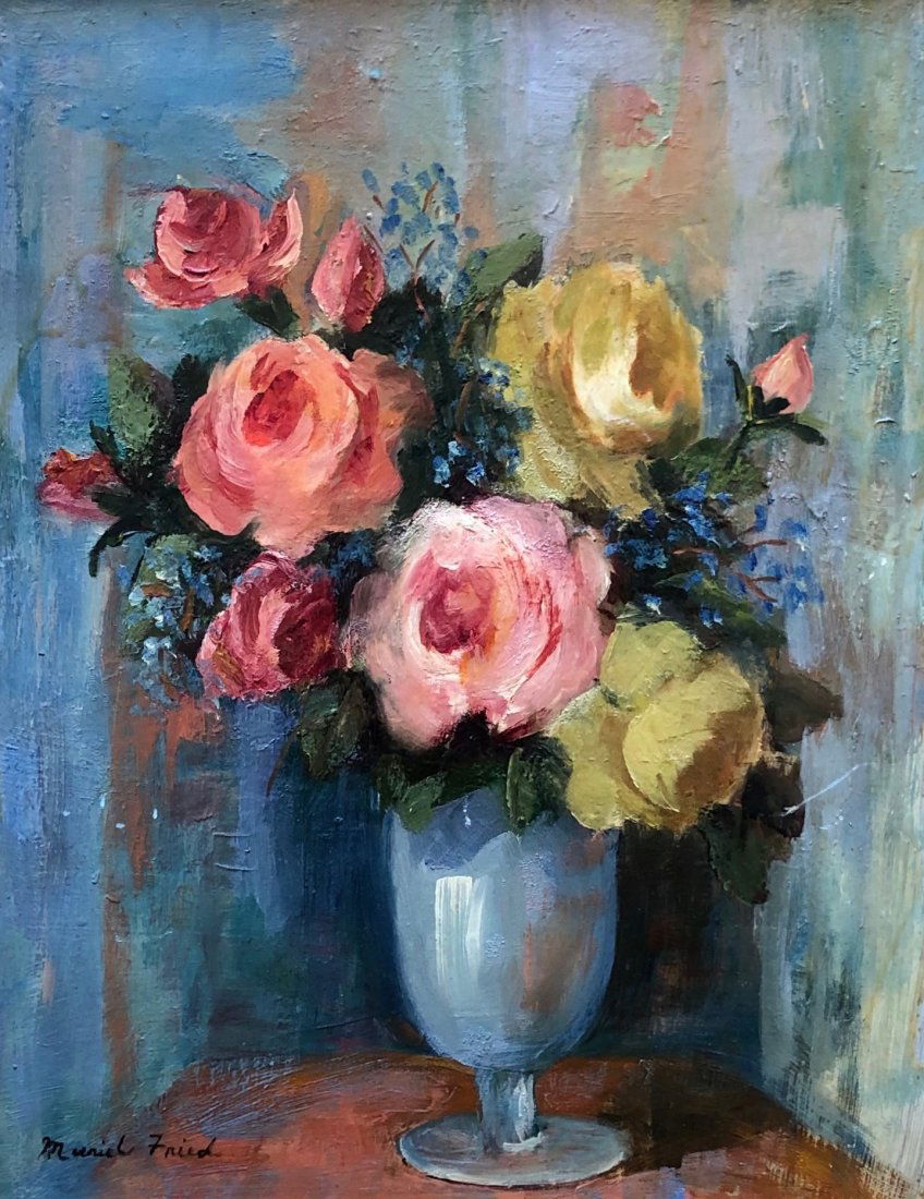 20th Century Impressionist Still Life Of Roses Signed (1 of 5)