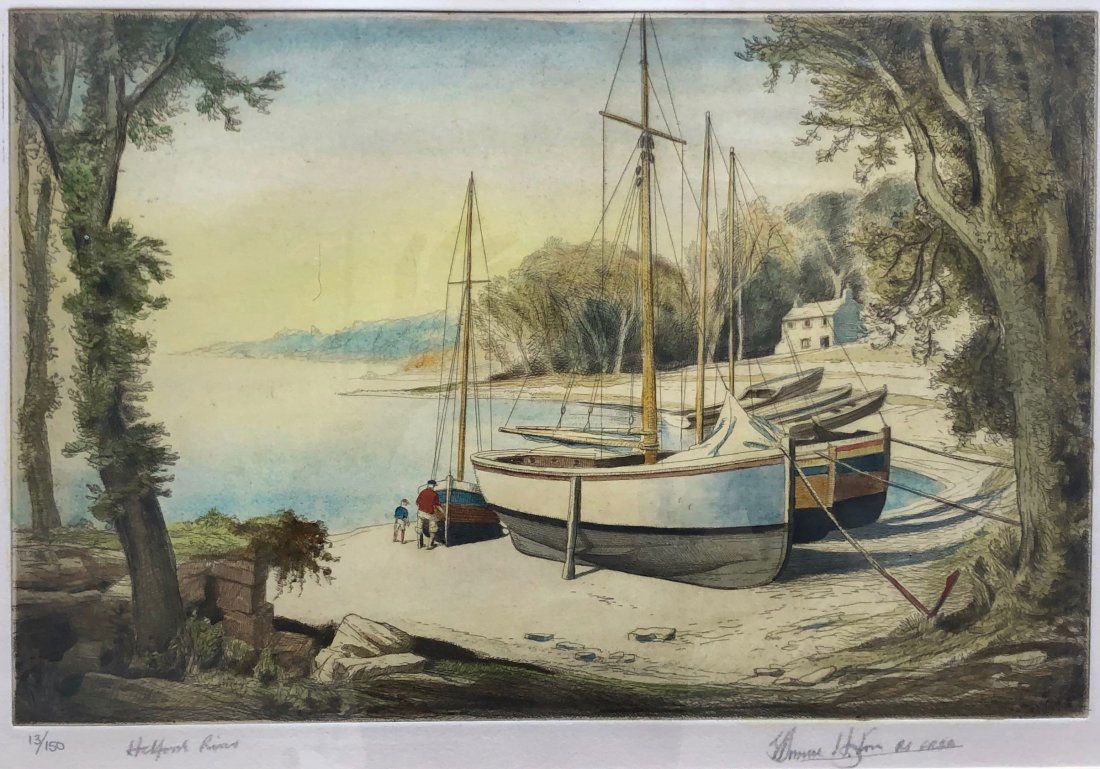 Sailboats Of The Helford River, Cornwall England Signed (1 of 5)