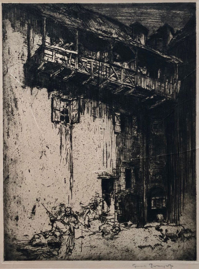 FRANK BRANGWYN (1867-1956, British) Old Houses, St Cirq (1 of 2)