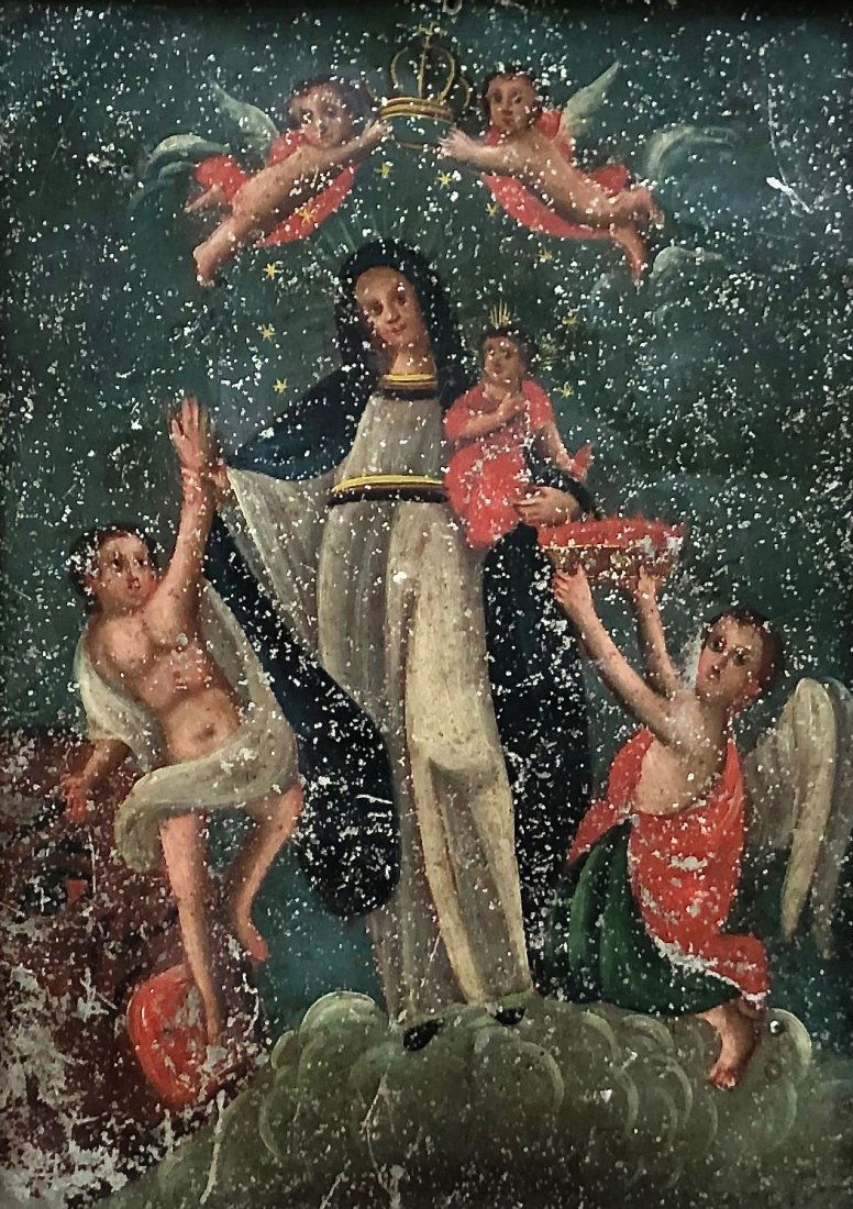 18th Century Cuzco School Virgin Mary Painting (1 of 5)