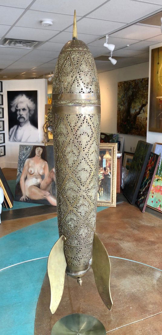 WWII Trench Art Brass Rocket Sculpture (1 of 8)