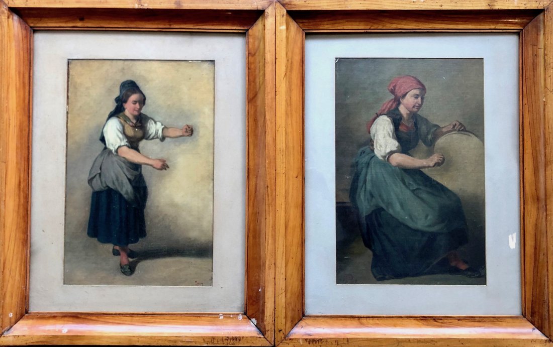 (2) 19th Century European Genre Scenes Of Woman Signed (1 of 8)