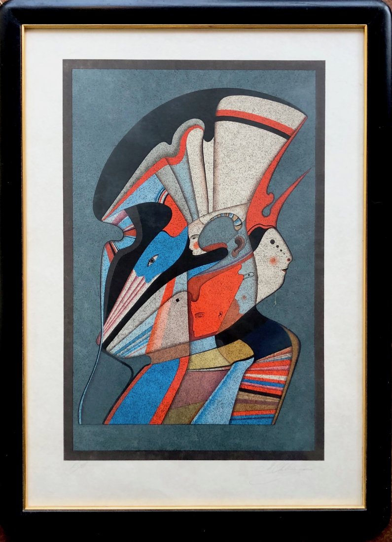 MIHAIL CHEMIAKIN (B 1943, Russia) Modernist Lithograph (1 of 6)