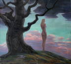 Early Nude In A Landscape Art Nouveau, Signed