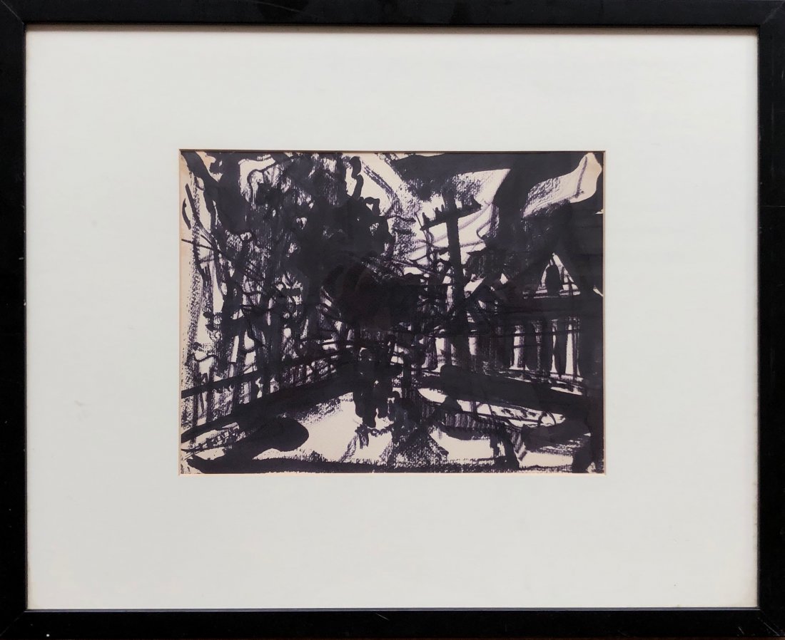 JEAN LIBERTE (1896-1965, New York) Modernist: Gouache on paper. 11 1/2 x 8 1/2 in. (sight), 21 x 17 in. (framed). From askart.com: Jean Louis Liberte graduated from The Cooper Union in New York City in 1916 and then studied with Kenneth Hayes Mil