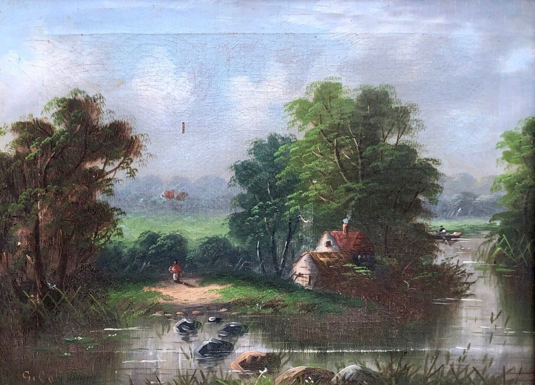 GEORGE COLE (1810-1883 British) Impressionist Landscape (1 of 4)