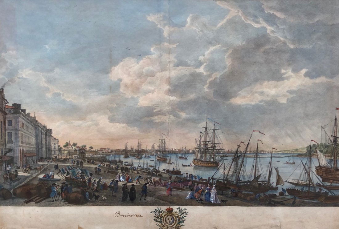 Early French Hand Colored Engraving Of Bordeaux France (1 of 4)