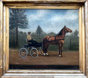 Antique American Horse Drawn Carriage Painting