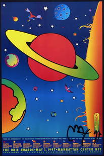 Hand Signed Peter Max Poster NYC 1997: hand signed by Peter Max in marker. 36 1/2 x 25 in. (framed). Under glass. Nice looking poster, great bold colors.