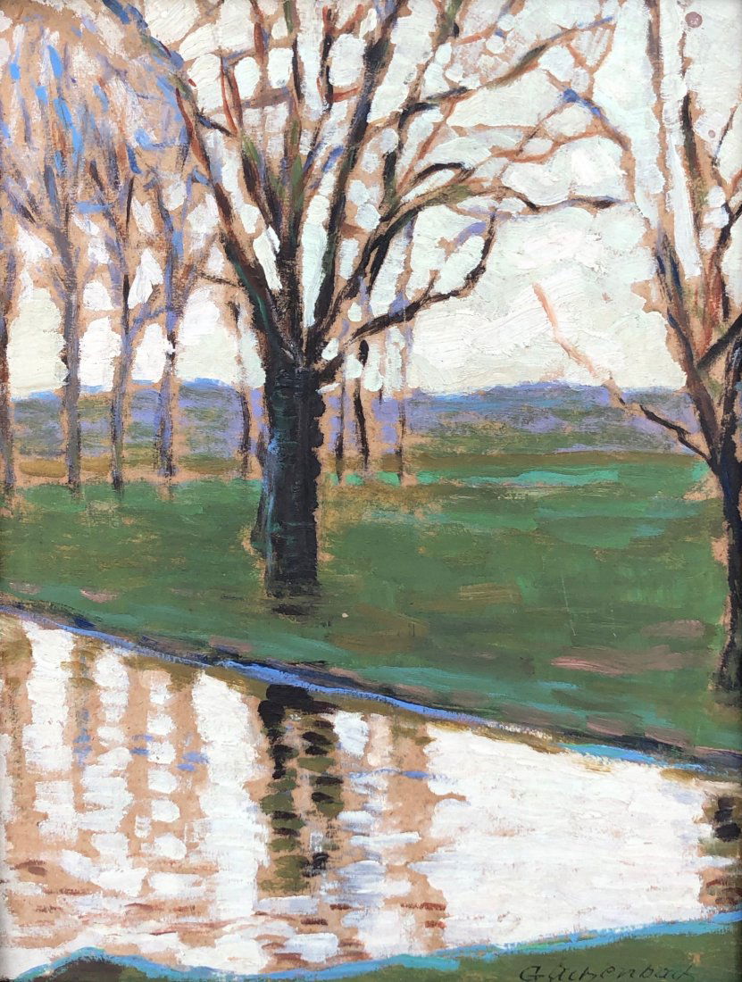 GABRIELLE ACHENBACH (20th c, French) Impressionist: Landscape. Oil on board. 10 x 8 in., 14 x 11 in. (framed)