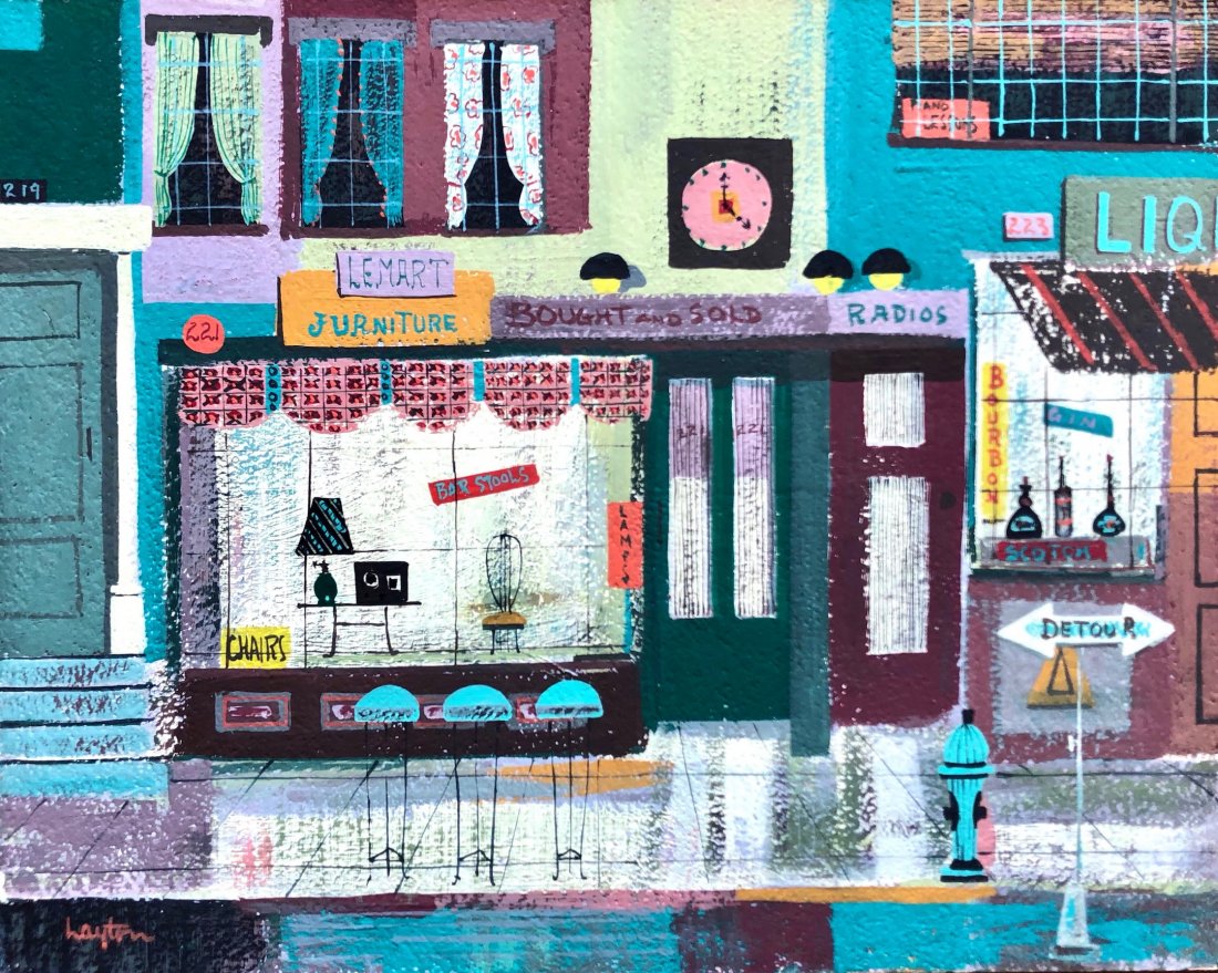 MARGARET LAYTON (20th c, American) Lemart Furniture: Oil on board 10 x 8 in., 16 x 14 in. (framed)