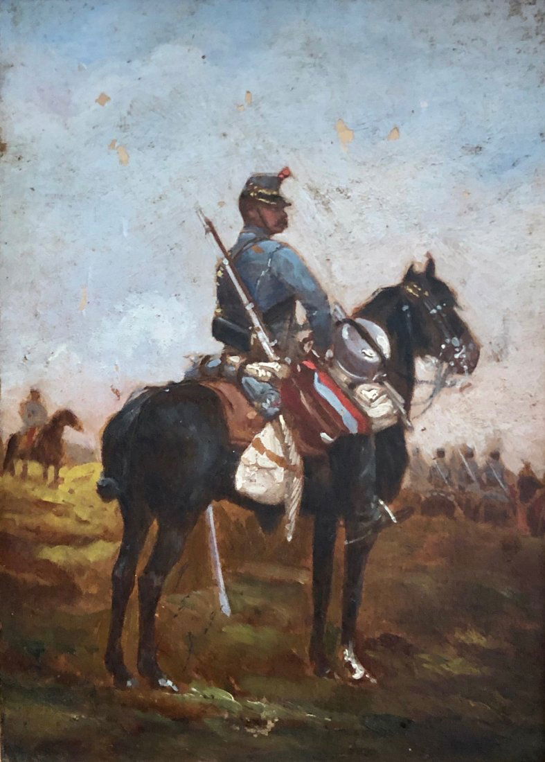Impressionist Civil War Portrait Horse Cavalry Soldier (1 of 4)