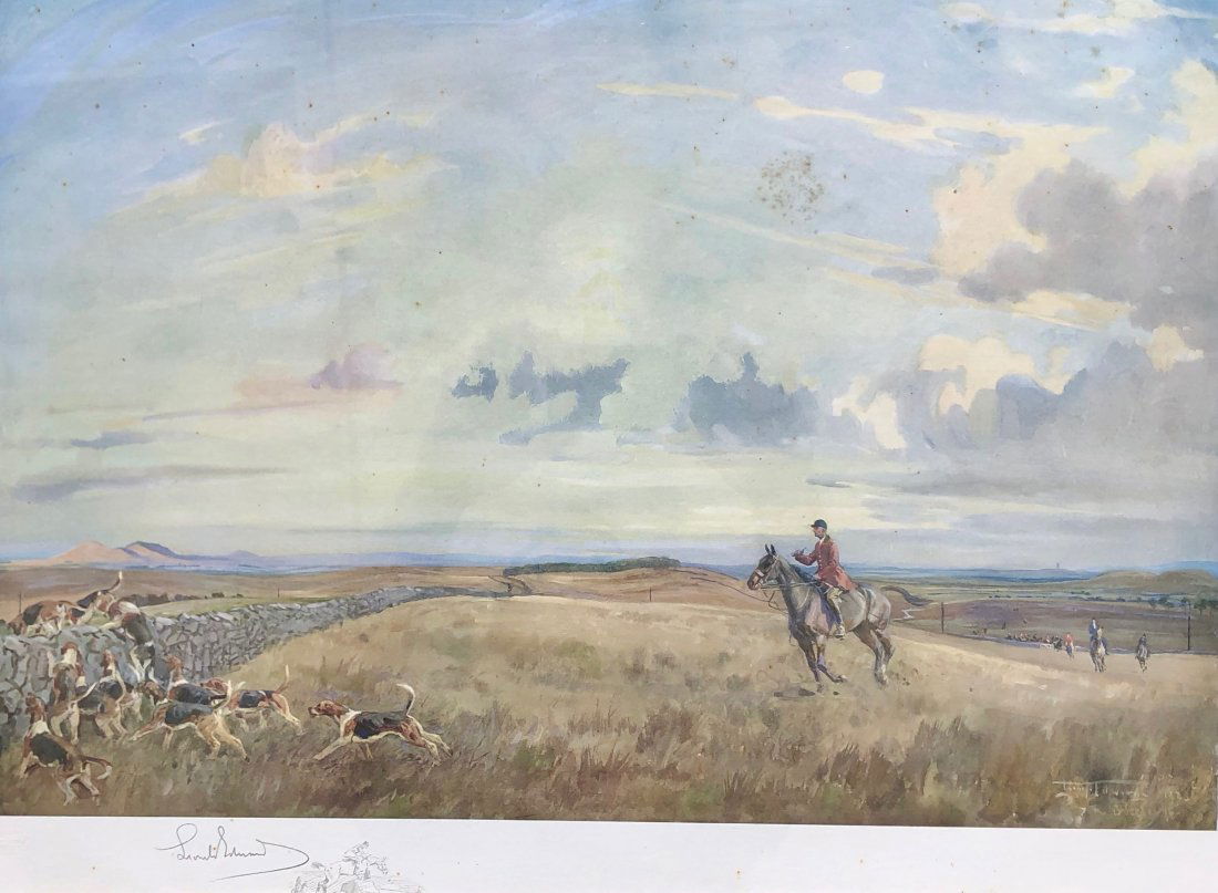 LIONEL EDWARDS, Hunt Scene With Pencil Remarque (1 of 5)