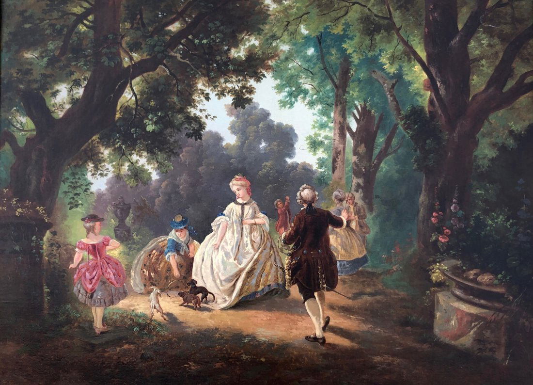 19th Century Classical French Park Scene With Animals (1 of 3)