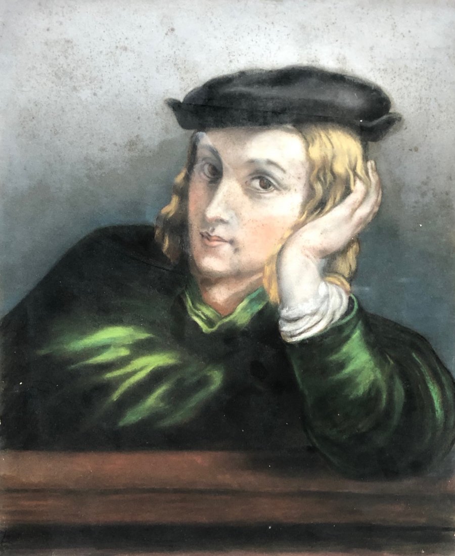 19th Century Portrait Of A Young Man, After Raphael: Pastel on board 21 3/4 x 18 in.