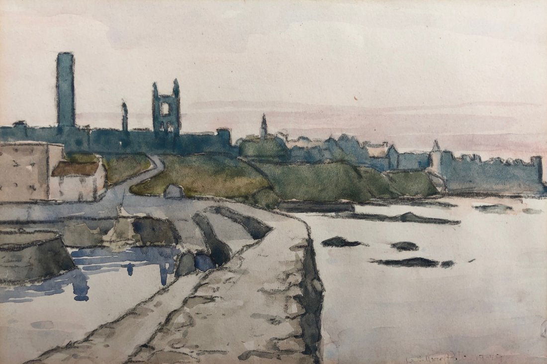 WILLIAM PATE (19th c, NY) St. Andrews Habour, Scotland (1 of 4)