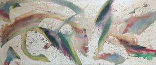 Large Mid-Century Modern Abstract, Illegible Signature