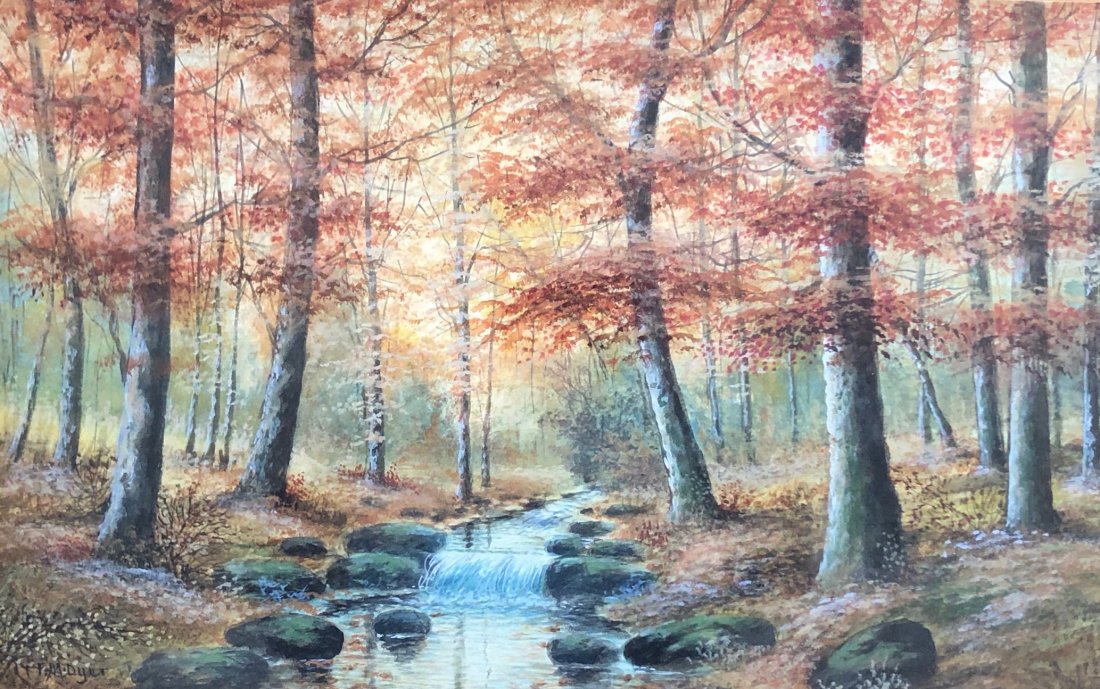 FRANCIS MARION DYER (20th c, Pennsylvania) Landscape: Watercolor 20 3/4 x 13 3/4 in., 29 1/2 x 21 1/2 in. (framed)