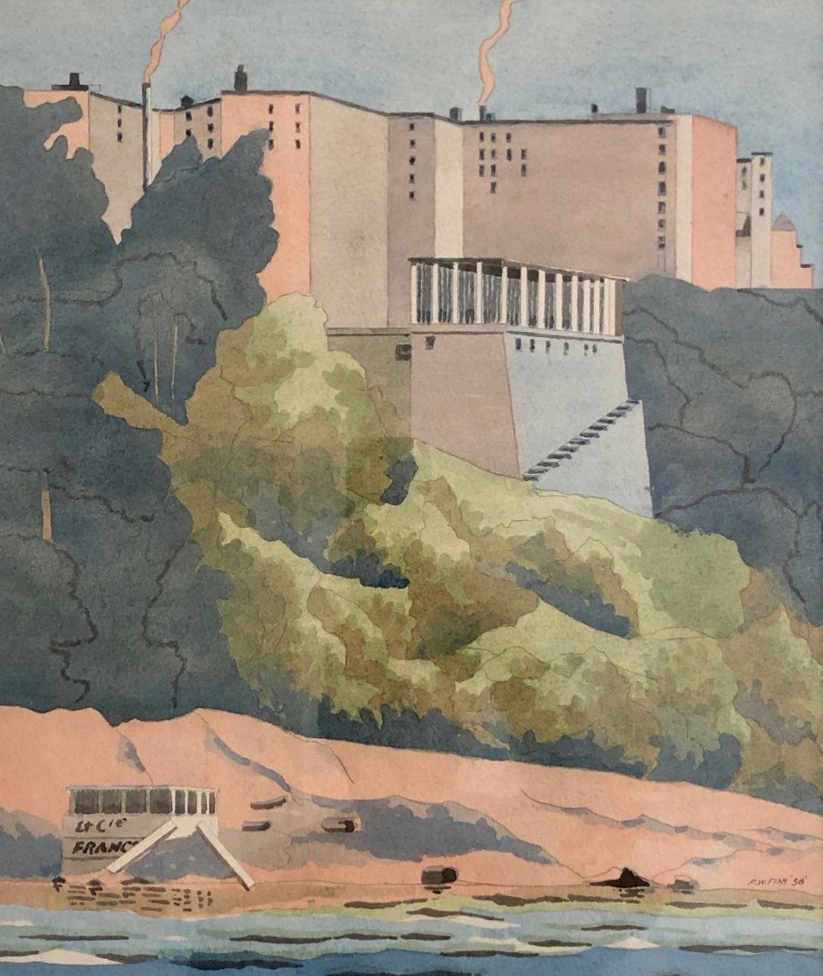 FRED W. FISH (20th c, American) WPA Watercolor (1 of 4)