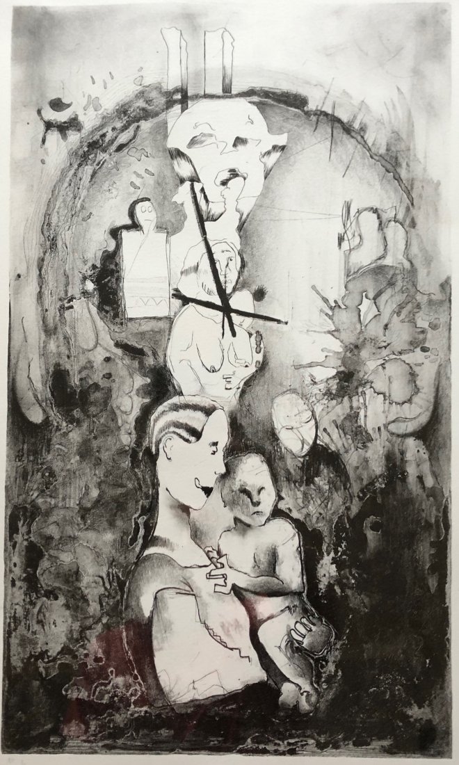 DAN WOODWARD (21st Century, California) Etching: 20 x 11 1/2 in. (plate), 33 1/2 x 25 1/2 in. (framed). From askart.com: The following biographical information has been provided by Dan Woodward (Daniel E. Woodward), the artist, April 2018:Subjects: 