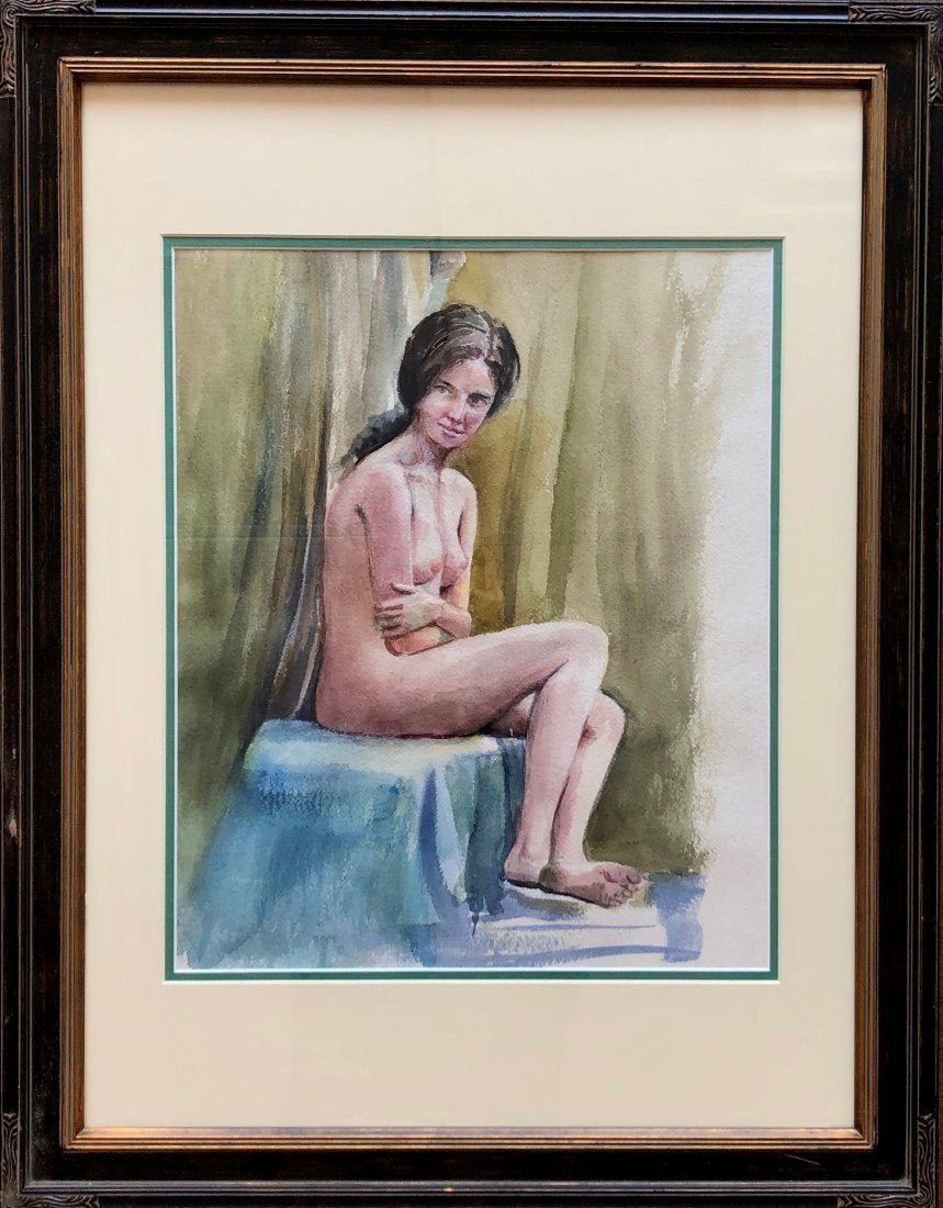 WILLIAM REGINALD WATKINS (1890-1985, Baltimore) Nude: From artist's estate 16 1/2 x 13 1/2 in. (sight), 27 x 21 in. (framed). Born in Manchester, England, William Watkins studied at the Maryland Institute in Baltimore with Hans Schuler, W.W. Turner, and 
