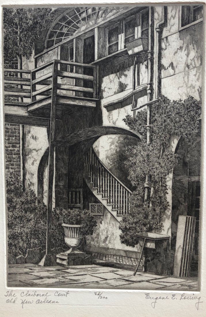 EUGENE LOVING (1907-1971, New Orleans) Etching (1 of 4)