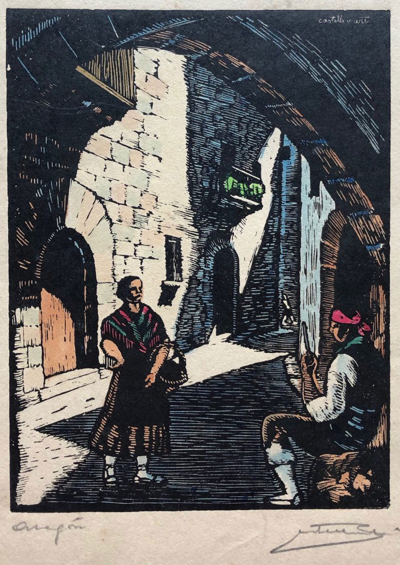 JUAN CASTELLS MARTI (b. 1906, Uruguay) Woodblock (1 of 2)
