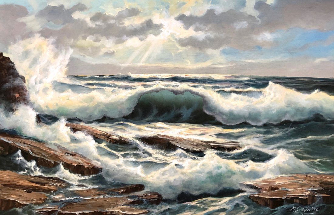 M C (Malcolm) WAITE (20th c, Cape Cod) Seascape (1 of 4)
