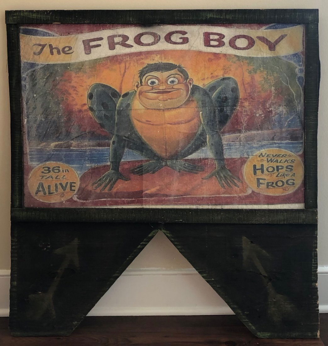 "The Frog Boy" Original Circus Sideshow Sign (1 of 6)