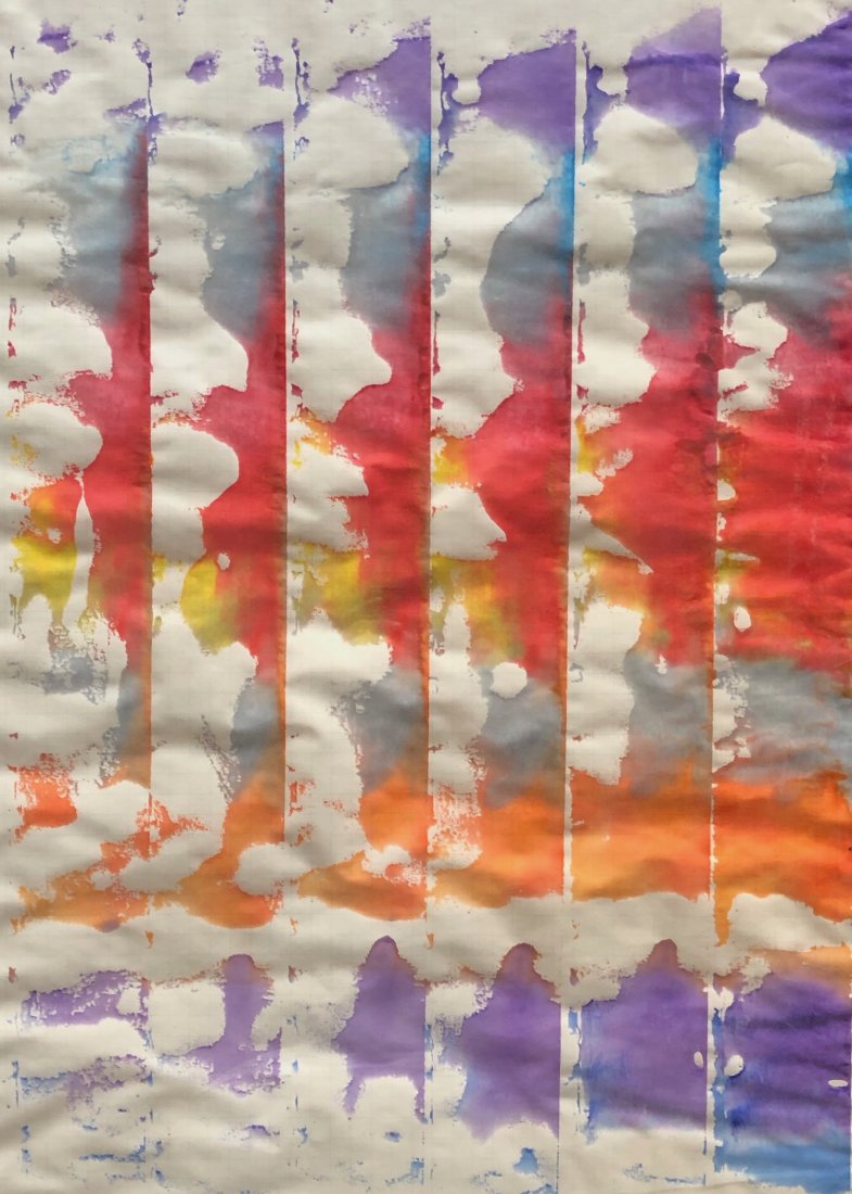 Abstract Expressionist Watercolor, Illegible Signature (1 of 5)