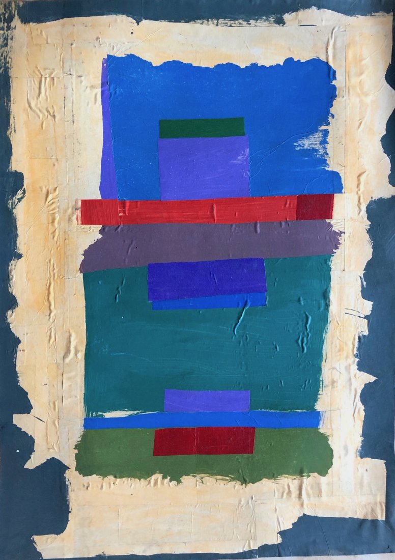 Mid-Century Color Field Abstract Painting, Unsigned (1 of 4)