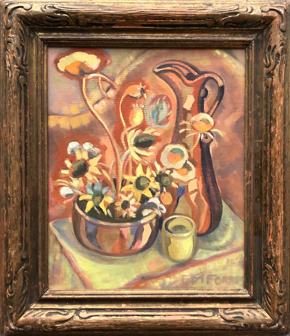 E.M FORBES (20th c, Canada) Modernist Flowers (1 of 4)