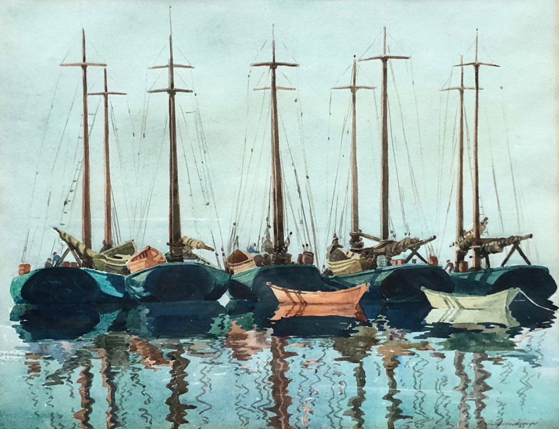 RUTH WAINWRIGHT (1902-1984, Nova Scotia) Sailboats (1 of 4)
