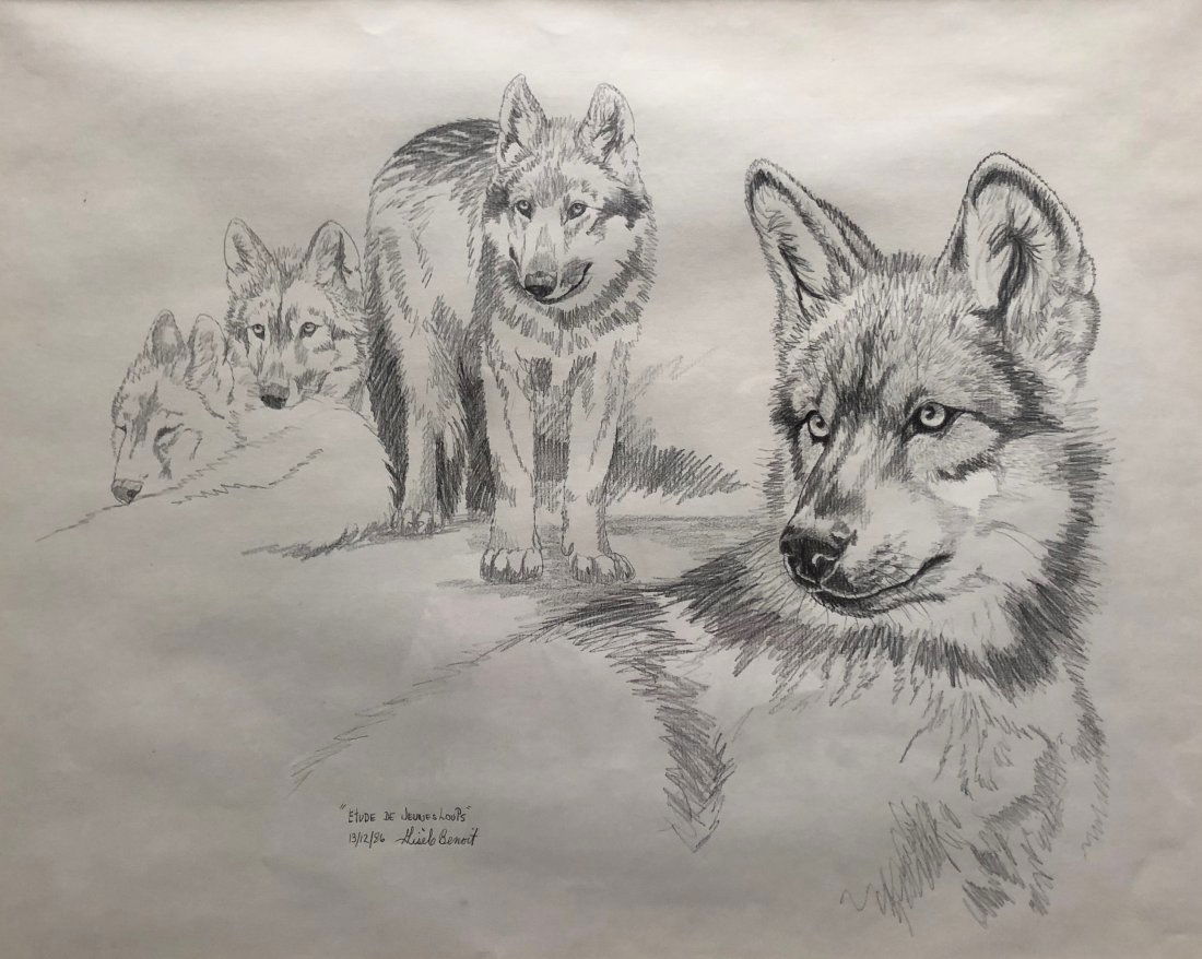 GISELE BENOIT (20th c, Canada) Pack Of Wolves (1 of 4)