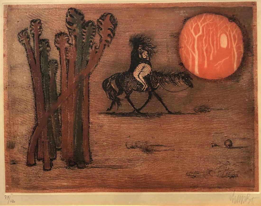 LARS BO (1924-1999 French) Modernist Aquatint (1 of 2)