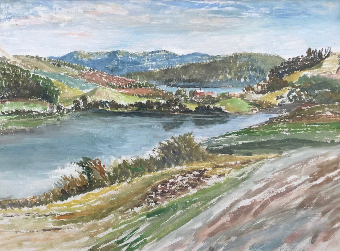 20th c. Impressionist Landscape Illegible Signature (1 of 6)