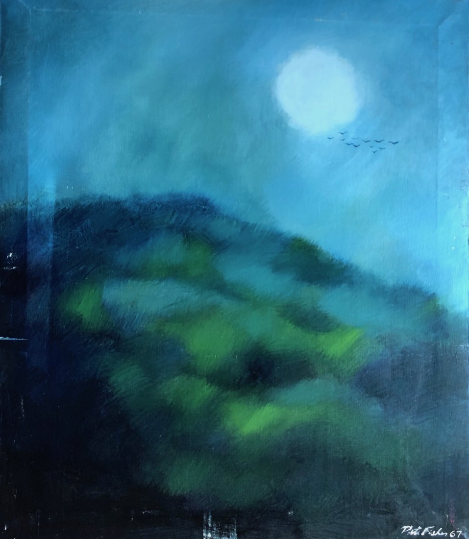 PETER FISHER (20th c, American) Large Landscape: Oil on canvas 46 1/2 x 40 in., 47 x 40 1/2 in. (framed)