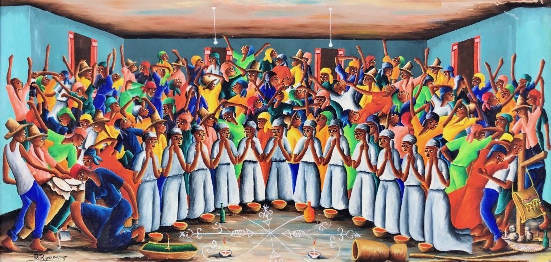 DIEUDONNE ROUANEZ (b. 1920, Haiti) Naive Scene (1 of 5)