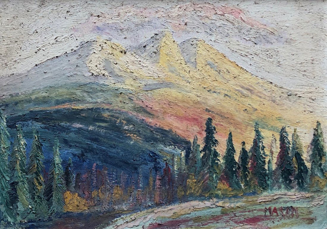 Impressionist Mountain Landscape Signed Mason (1 of 5)