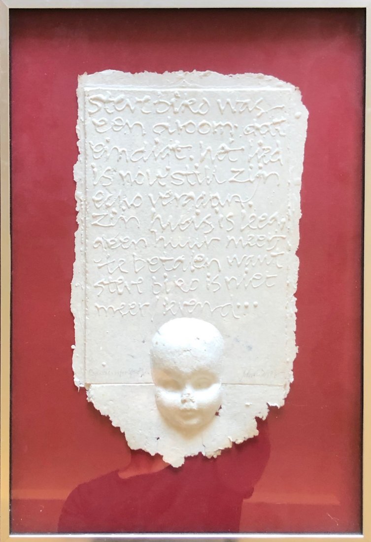 JOHN TARRELL SCOTT (1920-2007, Louisiana) Relief: "Requiem For Steve Biko" Paper relief. Original work. Pencil signed. 16 x 9 1/2 in., 22 x 15 in. Obituary. New York Times. Published: September 4, 2007John T. Scott, New Orleans Sculptor, Dies at 67By
