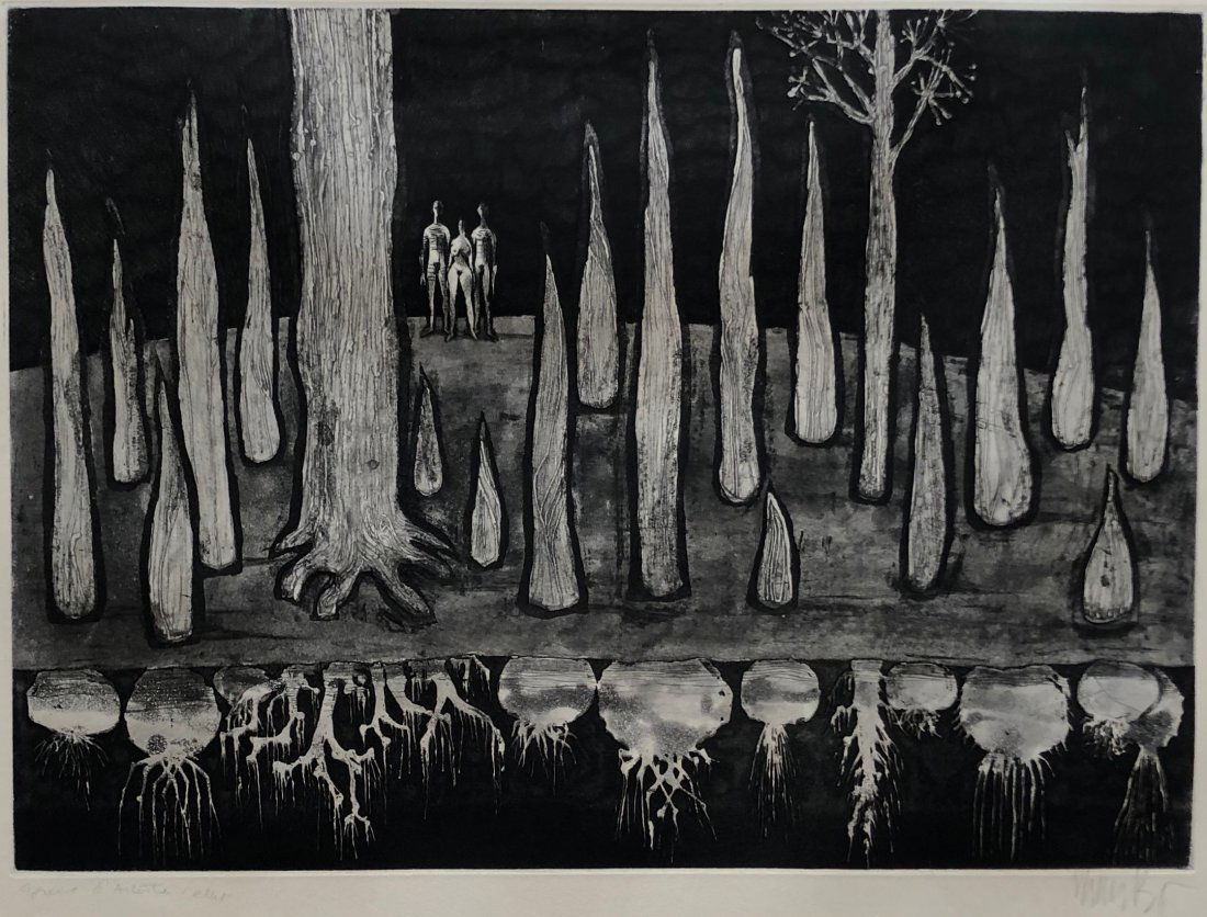 LARS BO (1924-1999 French) Modernist Etching (1 of 3)