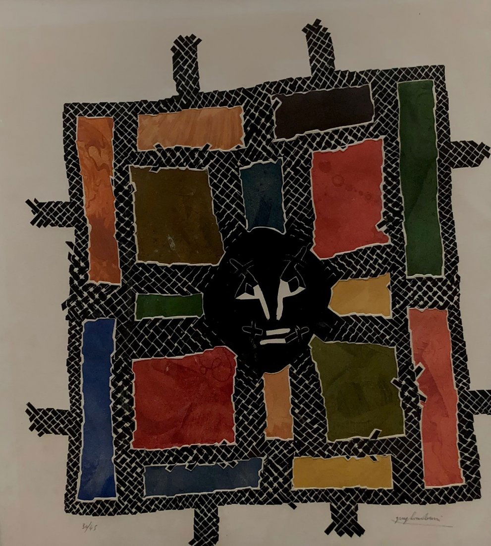 GUY HOUDOUIN (20th c, Swiss) Abstract Lithograph (1 of 4)